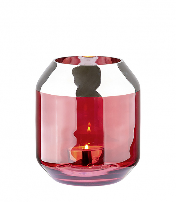 SMILLA, Suport de tea lights din sticlă, rosu, h.14 cm, d.12 cm [2]