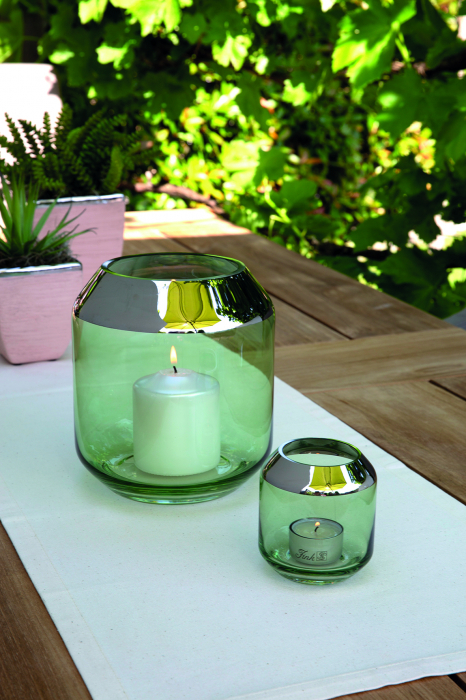 SMILLA, Suport de tea lights din sticlă, Vază, verde deschis, h.20 cm, d.18 cm [4]