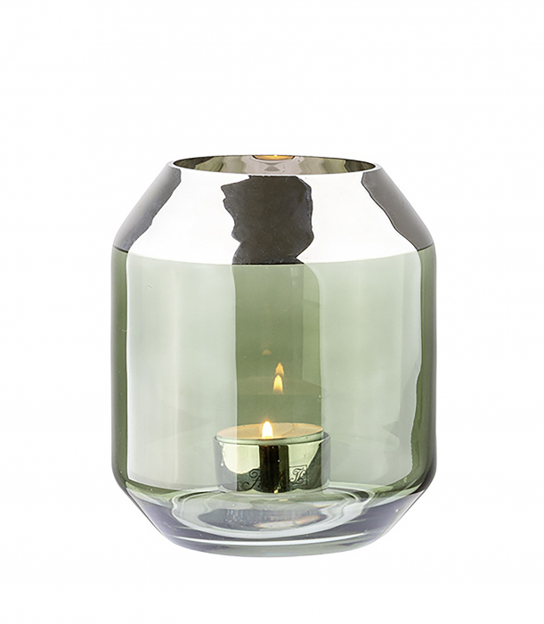 SMILLA, Suport de tea lights din sticlă, verde inchis, h.14 cm, d.12 cm [2]