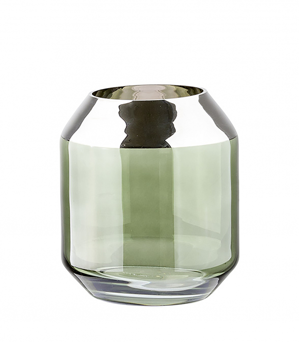 SMILLA, Suport de tea lights din sticla, verde inchis, h.14 cm, d.12 cm