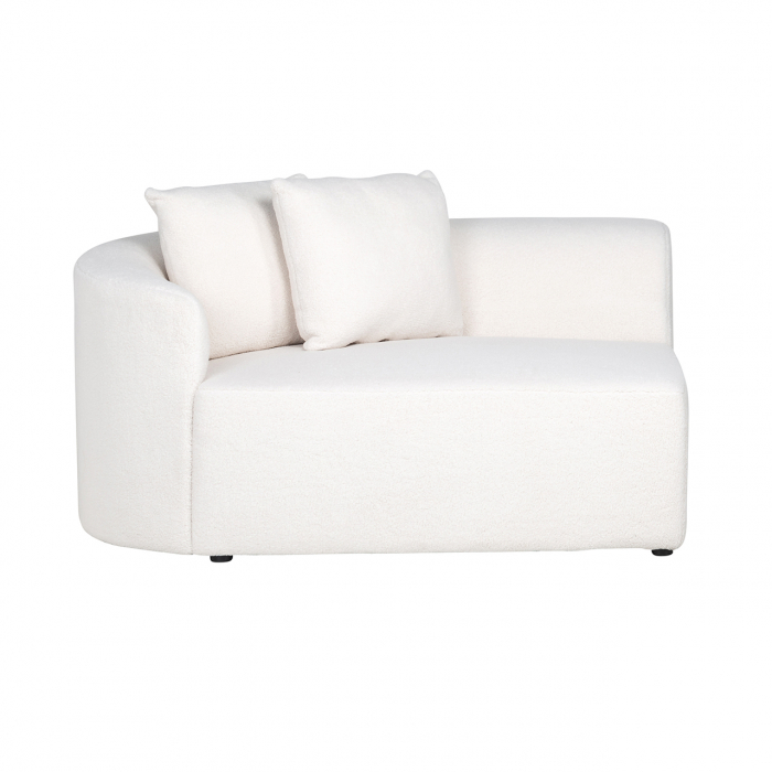 Sofa Grayson arm left white furry fully upholstered right (Himalaya 900 white furry)