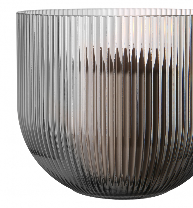 SOLARIS, Vază, Suport lumânare, Sticlă, gri, h.13,5, d.16 cm [3]