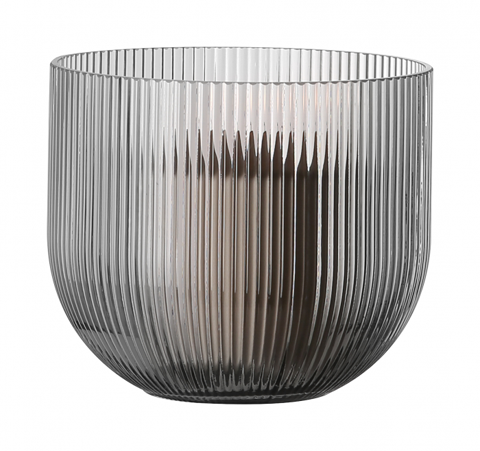 SOLARIS, Vază, Suport lumânare, Sticlă, gri, h.13,5, d.16 cm [2]