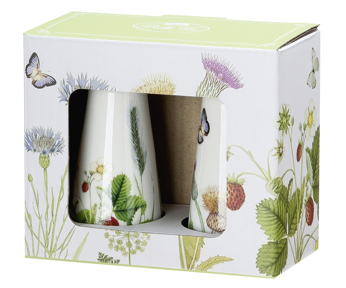 Solnita și piper, "Wild Flowers", Design floral, Motiv fluture, Model floral, Portelan, alb, H. 8.7 cm, D. 4 cm [2]