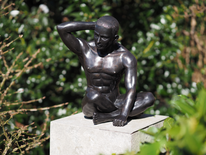 Statuie bronz, Bărbat cu brațul ridicat 35 x 25 x 35 cm [2]