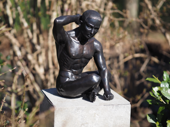 Statuie bronz, Bărbat cu brațul ridicat 35 x 25 x 35 cm [4]
