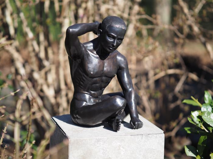 Statuie bronz, Bărbat cu brațul ridicat 35 x 25 x 35 cm [3]