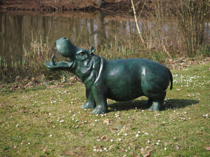 Statuie bronz, Hipopotam, M (fântână)  [2]