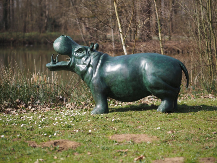 Statuie bronz, Hipopotam, M (fântână)  [6]