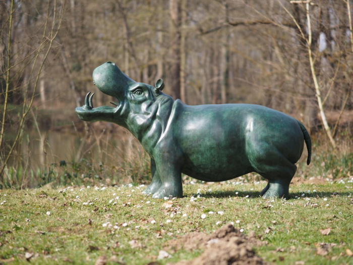 Statuie bronz, Hipopotam, M (fântână)  [4]