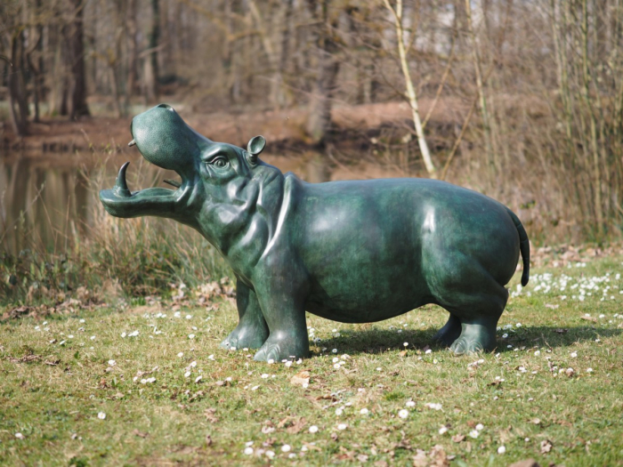 Statuie bronz, Hipopotam, M (fântână)  [5]