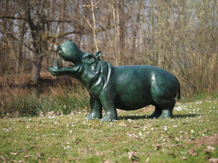 Statuie bronz, Hipopotam, M (fântână)  [3]