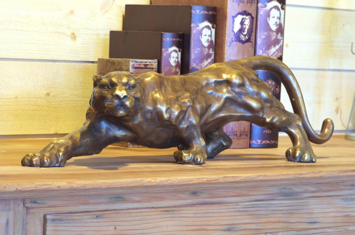 Statuie, bronz, Jaguar 17 x 19 x 61 cm