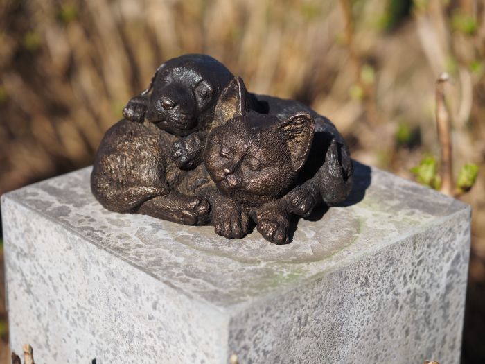 Statuie bronz, Pisică și câine 12 x 15 x 19 cm [4]