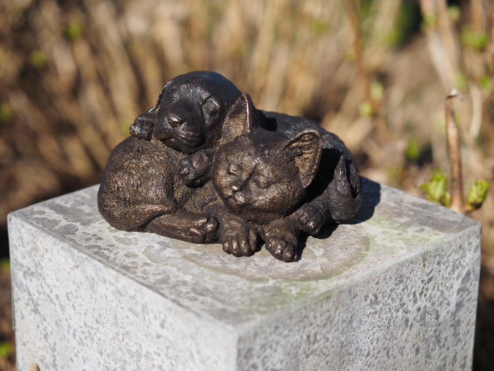 Statuie bronz, Pisică și câine 12 x 15 x 19 cm [3]
