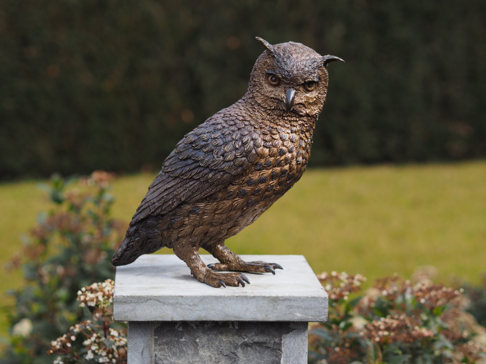 Statuie bufnita, Bronz, 30 x 15 x 28 cm