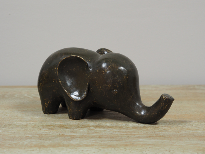 Statuie elefant mic, Bronz, 9 x 9 x 22 cm