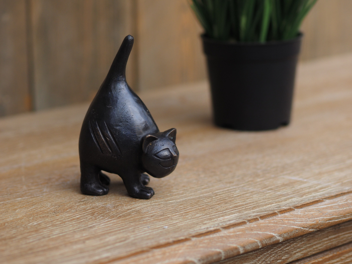 Statuie mica pisica, Bronz, 14 x 6 x 10 cm
