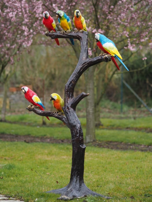 Statuie papagali in copac, Bronz, 202 X 110 X 125 cm