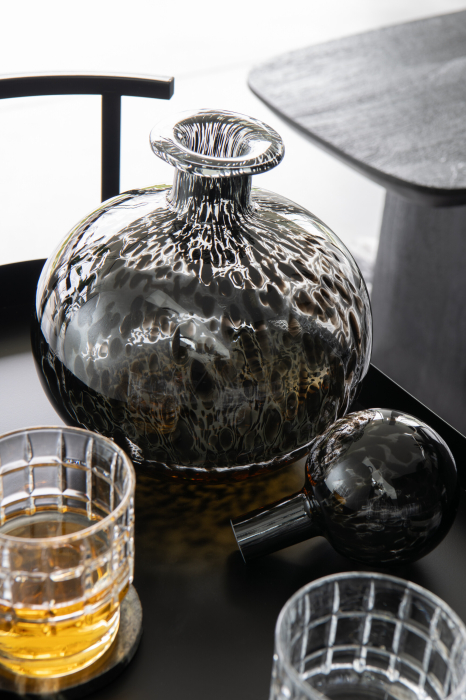 Sticla cu capac, Sticla, Negru, 21x21x29 [1]