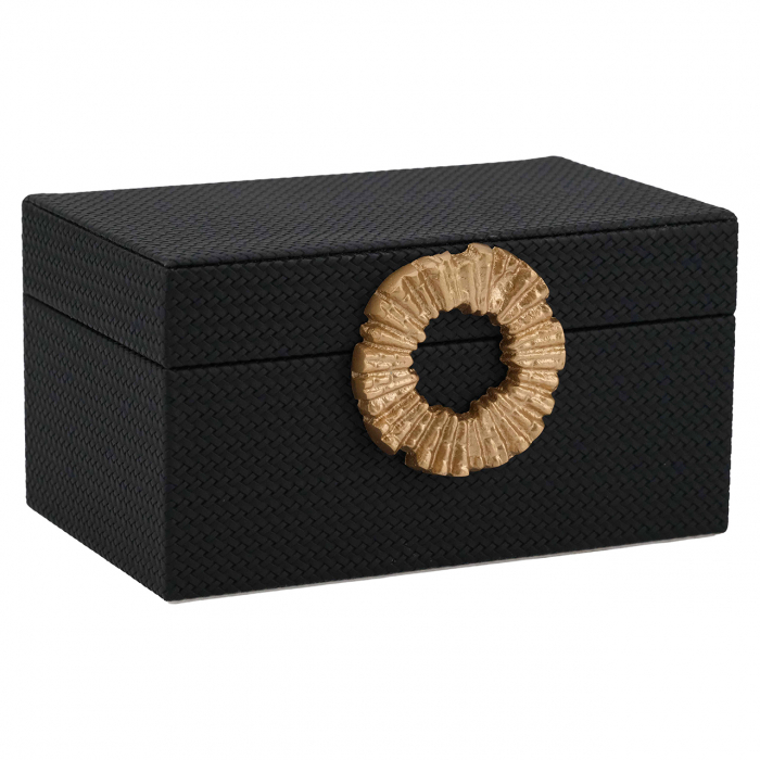 Cutie pentru bijuterii/depozitare Amal mică (negru/auriu), Dims: 11.0 x 21.0 x 13.0 cm [1]