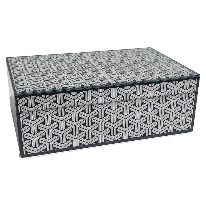 Cutie pentru bijuterii/depozitare Feliz mică (negru/alb), Dims: 8.0 x 20.0 x 12.0 cm [1]