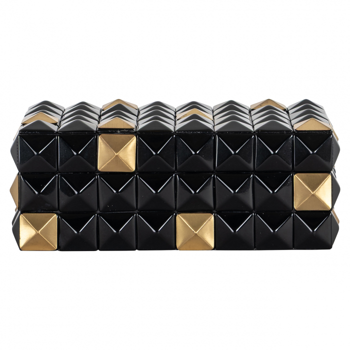 Cutie pentru bijuterii/depozitare Velicia (Negru/auriu), Dims: 8.5 x 22.0 x 14.0 cm [2]