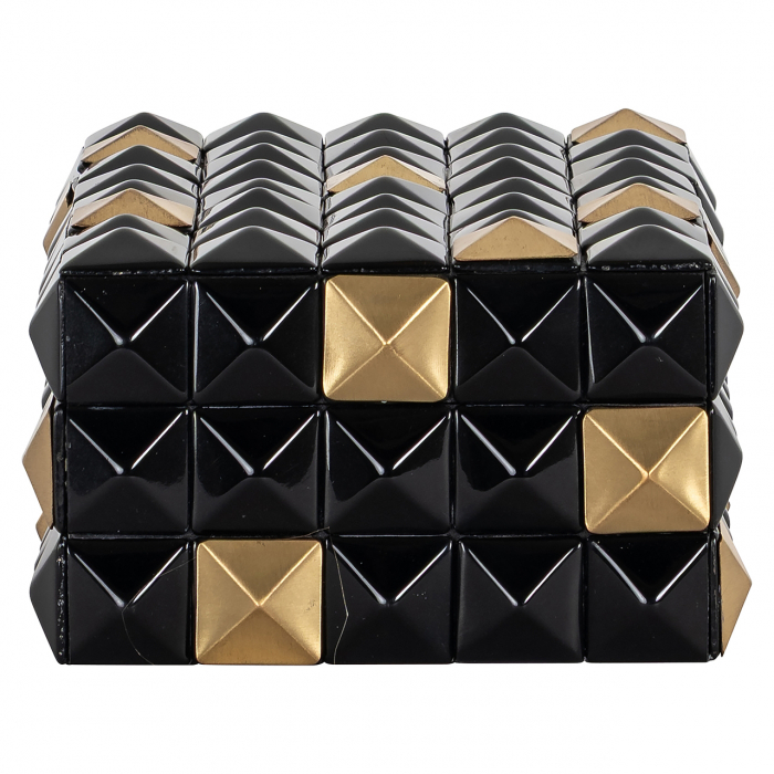 Cutie pentru bijuterii/depozitare Velicia (Negru/auriu), Dims: 8.5 x 22.0 x 14.0 cm [3]