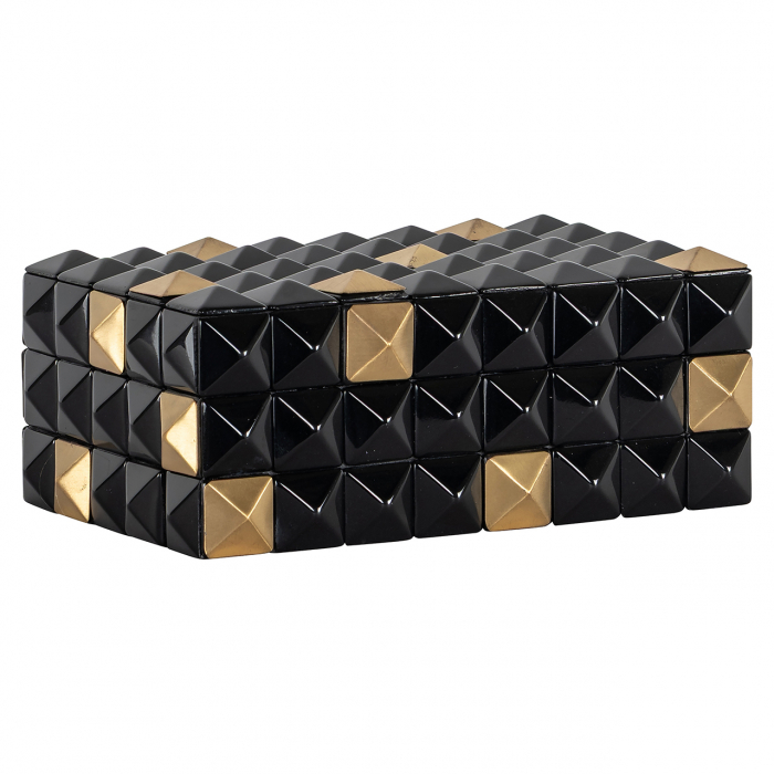 Cutie pentru bijuterii/depozitare Velicia (Negru/auriu), Dims: 8.5 x 22.0 x 14.0 cm [1]