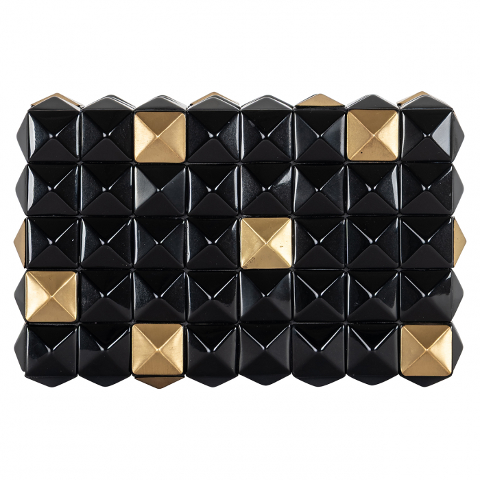 Cutie pentru bijuterii/depozitare Velicia (Negru/auriu), Dims: 8.5 x 22.0 x 14.0 cm [4]