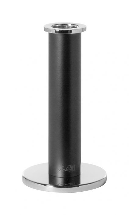 STRATO, Suport lumanare, vopsit cu pulbere neagra, nichel, h. 18 cm