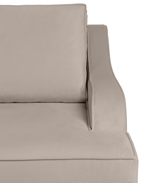 STUART, Canapea, velvet, crem, picioare de lemn,180x94x100 cm [4]