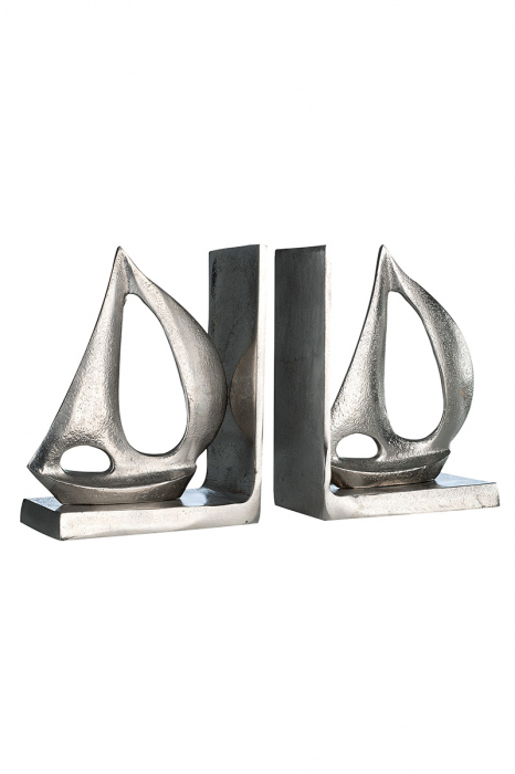 Suport carte Boat, Aluminiu, Argintiu, 12.5x16.5x7.5 cm