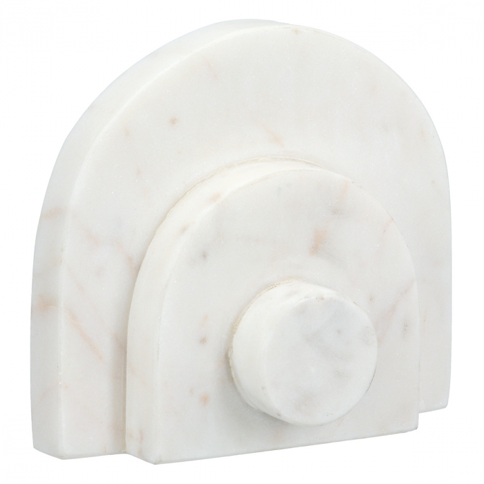 Suport cărți, Button, Marmură, crem, alb, PU 4, L. 5 cm, L. 12 cm, H. 11 cm [2]