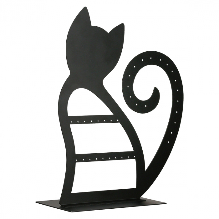 Suport de bijuterii, Pisica, Mila, Metal, negru, PU 4, L. 9 cm, L. 20 cm, H. 26 cm [2]