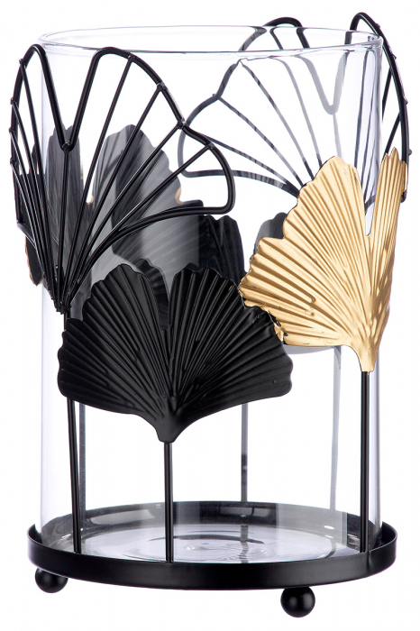 Suport de lumanare, metal Ginkgo [2]