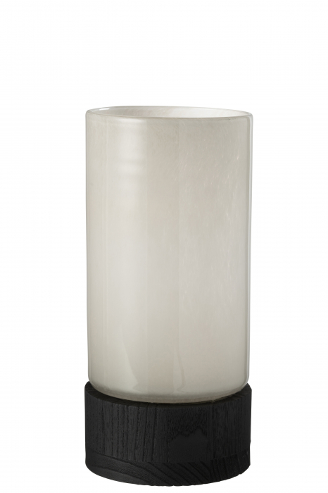 Suport de lumânare/Vază, Ray Sticlă/Willow Wood Gri/Negru M, L 14.5| W 14.5| H 29.5 cm [2]