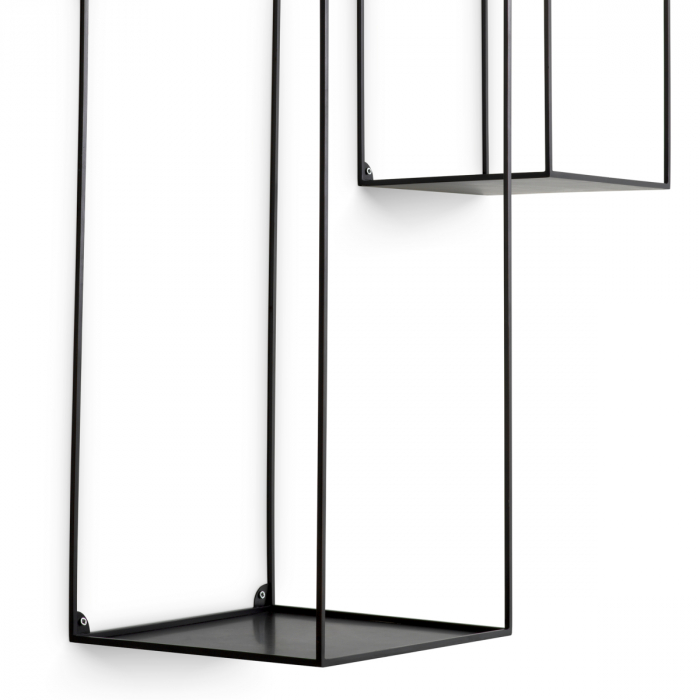 Suport de perete Deco, dreptunghiular negru set de 2 [5]