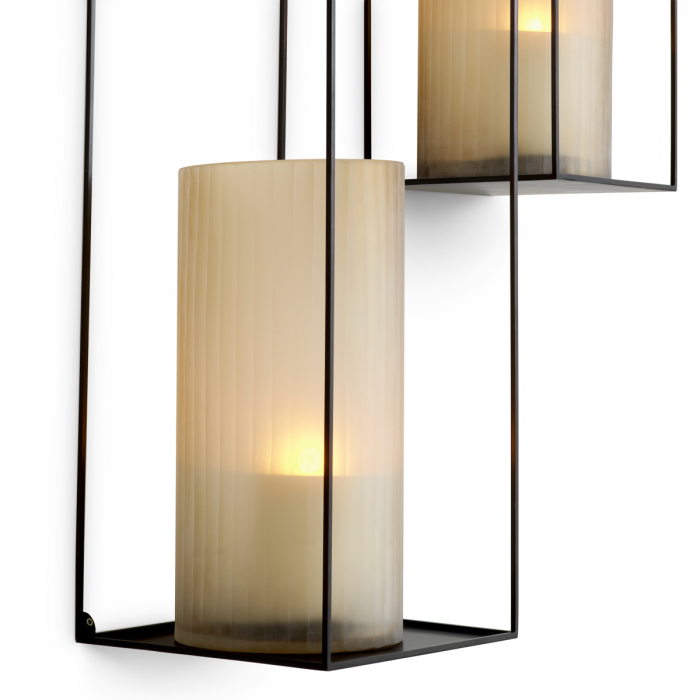 Suport de perete Deco, dreptunghiular negru set de 2 [4]