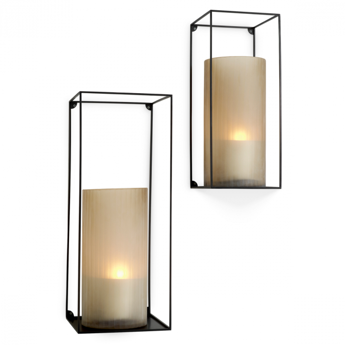 Suport de perete Deco, dreptunghiular negru set de 2 [3]