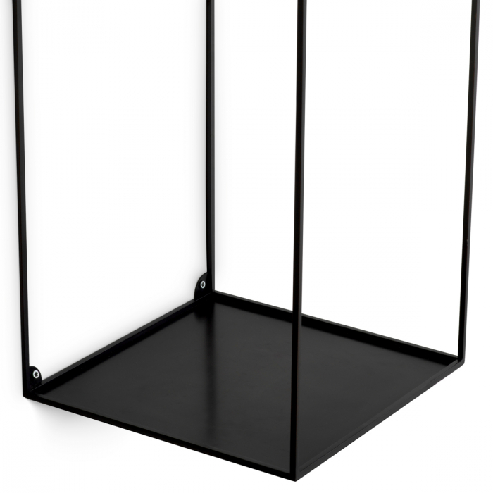 Suport de perete Deco, dreptunghiular negru set de 2 [6]
