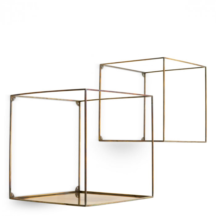 Suport de perete Deco pătrat vintage cu finisaj alamă set de 2 [1]