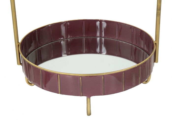 Suport decorativ, fier/oglinda, visiniu/auriu, 36.5X34.5X56.5 cm [4]