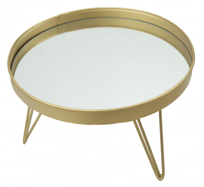 Suport decorativ Glam, fier/oglinda, auriu, 31X18 cm [3]