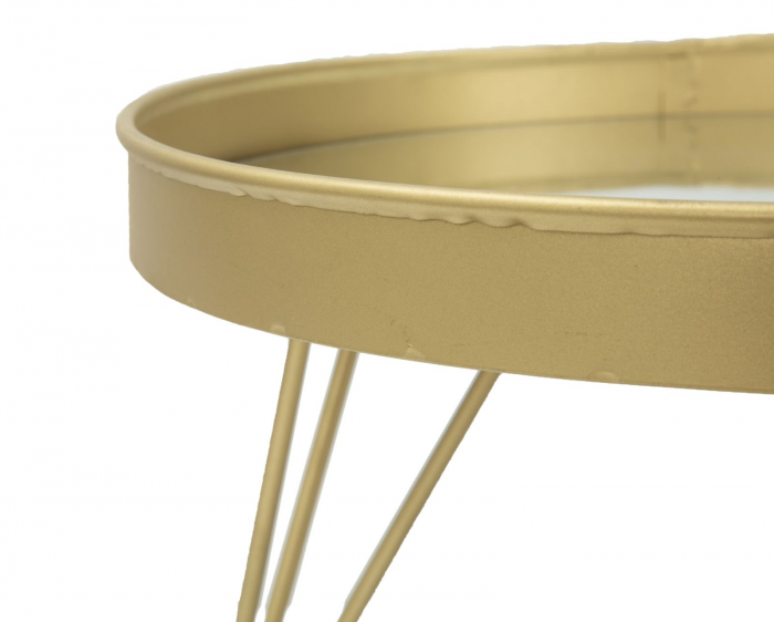 Suport decorativ Glam, fier/oglinda, auriu, 31X18 cm [5]