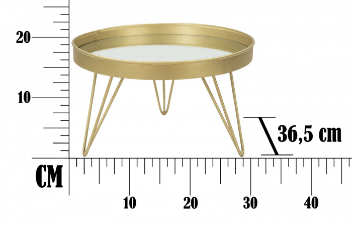 Suport decorativ Glam, fier/oglinda, auriu, 31X18 cm [8]
