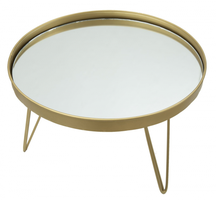 Suport decorativ Glam, fier/oglinda, auriu, 36.5X22 cm [3]