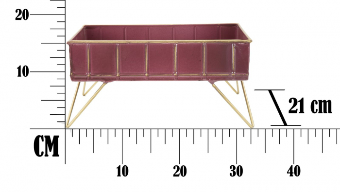 Suport decorativ Glam, fier, visiniu/auriu, 32X21.5X15.5 cm [8]