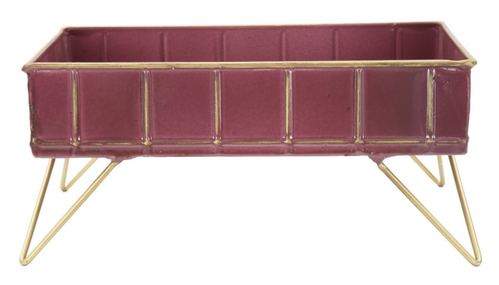 Suport decorativ Glam, fier, visiniu/auriu, 32X21.5X15.5 cm [2]