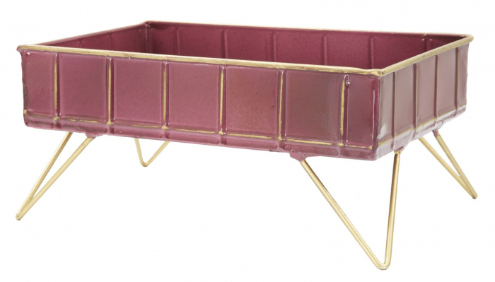 Suport decorativ Glam, fier, visiniu/auriu, 32X21.5X15.5 cm [4]